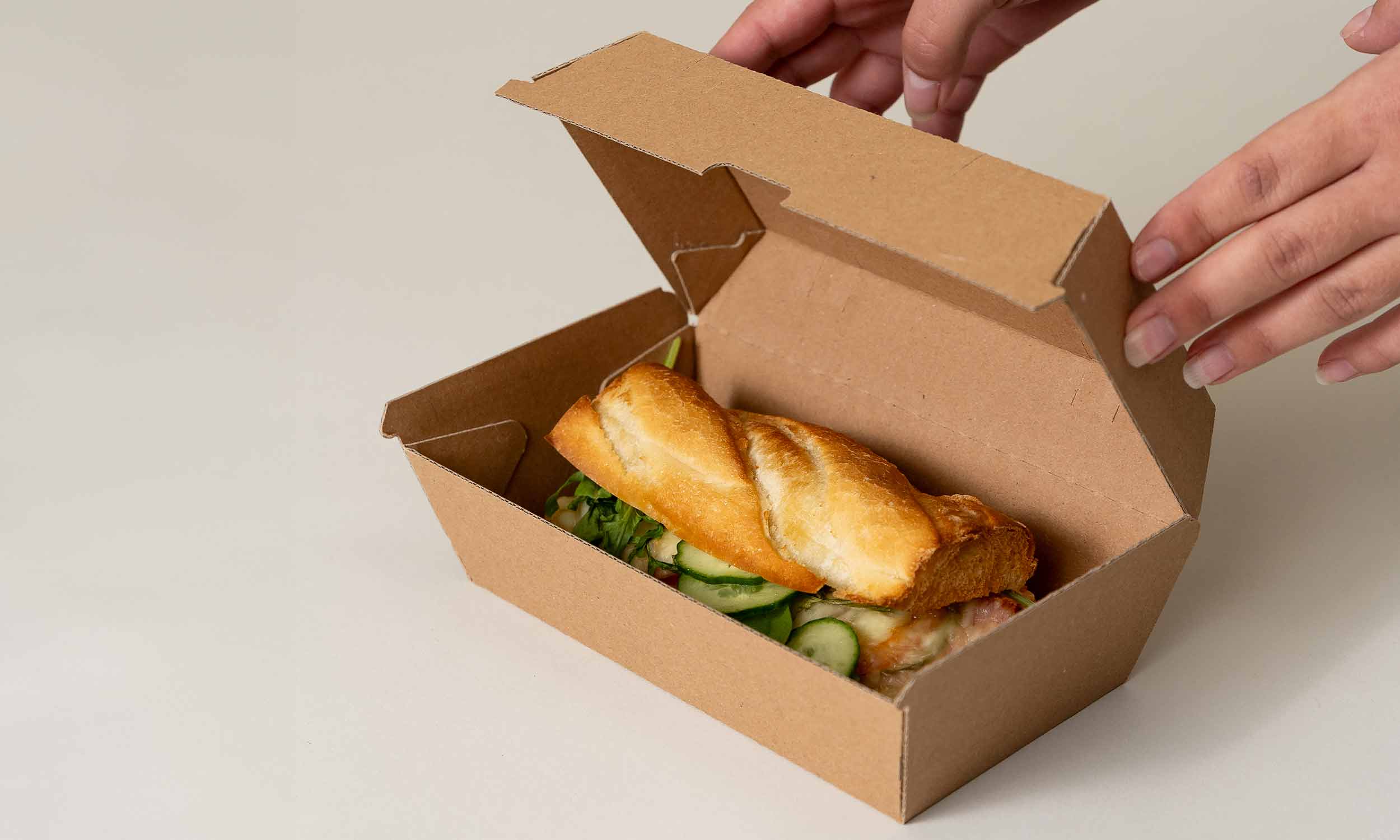 Burgerverpackung für Sandwiches und Baquettes
