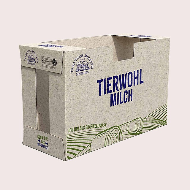 Emballage Wrap Around en carton ondulé d’herbe