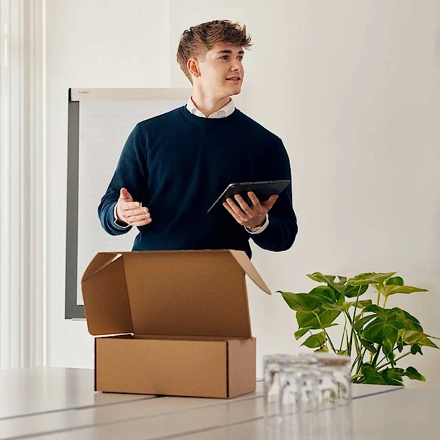 E-commerce boxes made from sustainable corrugated cardboard