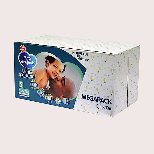 Individuelle Verpackungsdesigns je Windelgröße