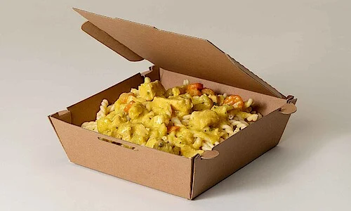 Menübox aus umweltfreundlicher Wellpappe für Nudeln