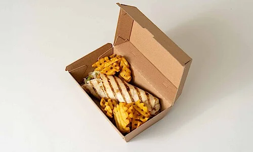 Burgerverpackung für Wraps und Pommes