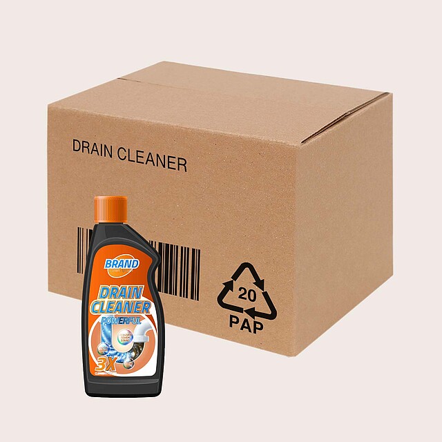 Cardboard for detergents and cleaning agents