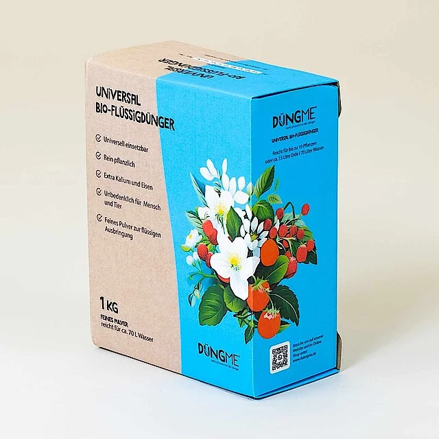 Bio-Dünger in nachhaltiger Wellpappe verpackt