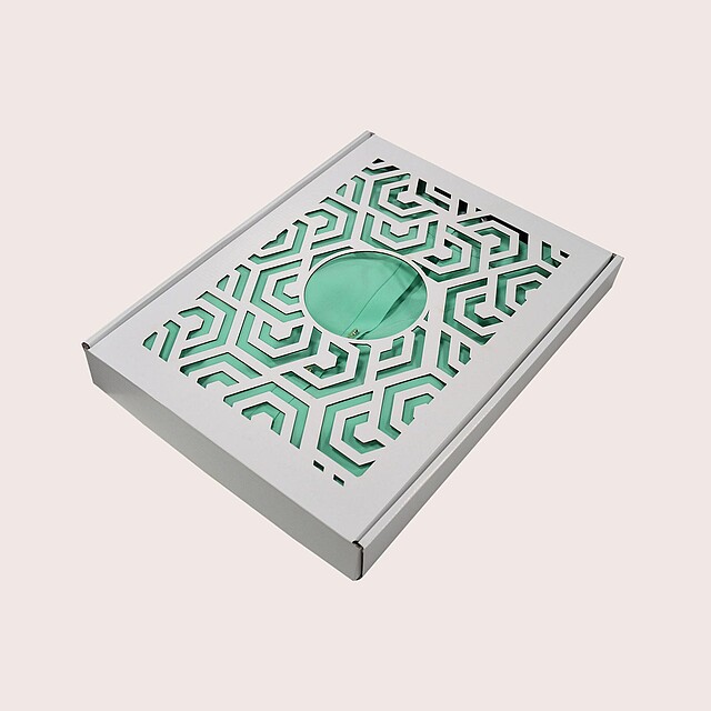 Gift box laser punched for clothing