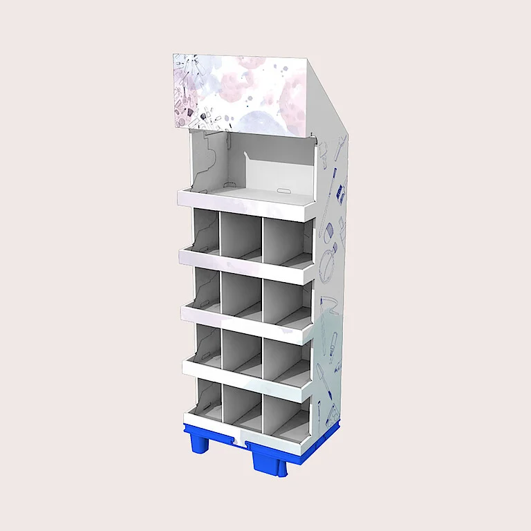 Standard display made from corrugated cardboard
