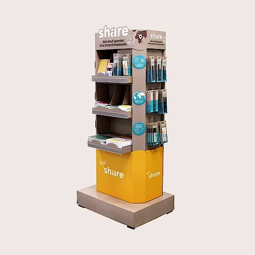 Displaysockel für Schreibwaren