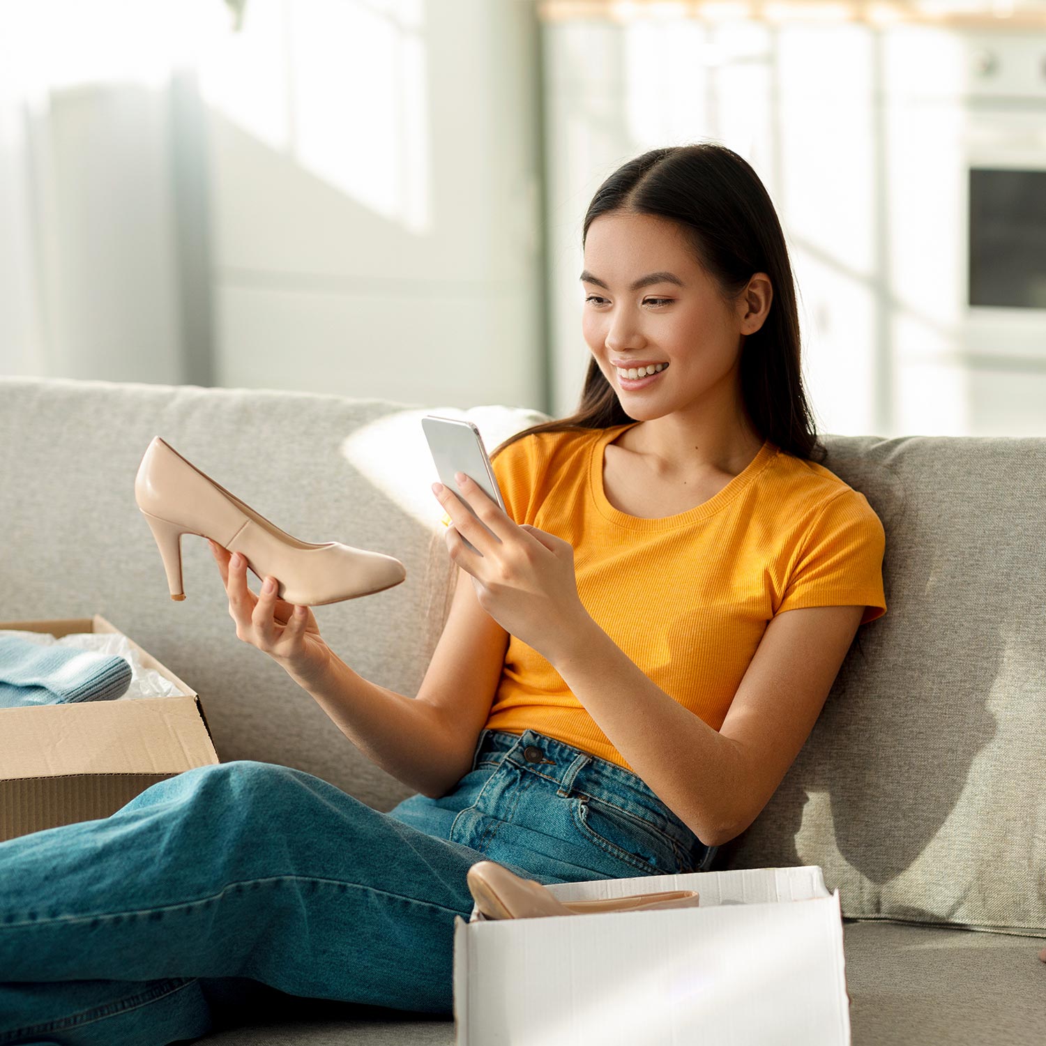 Woman scans a purchased product