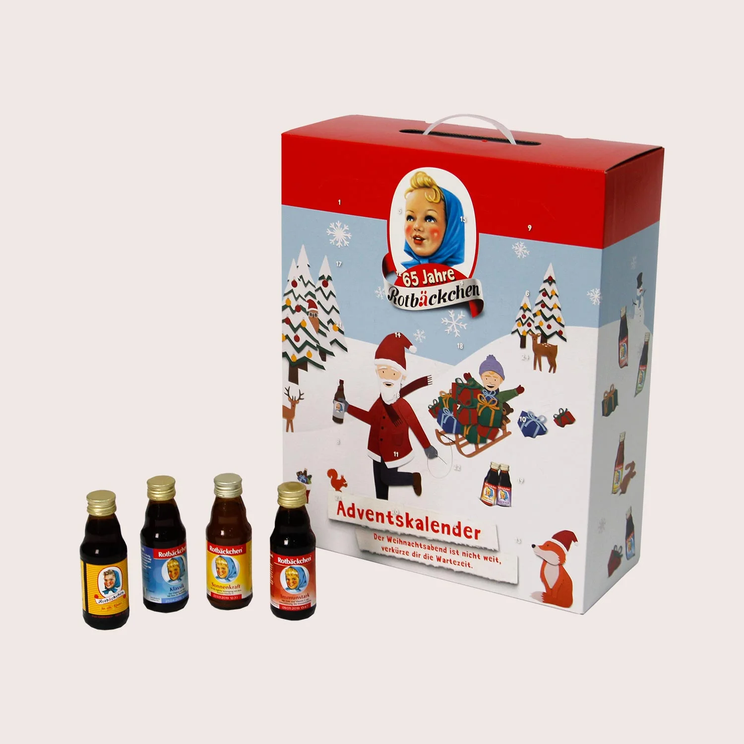 Adventskalender aus Pappe für Mini-Flaschen