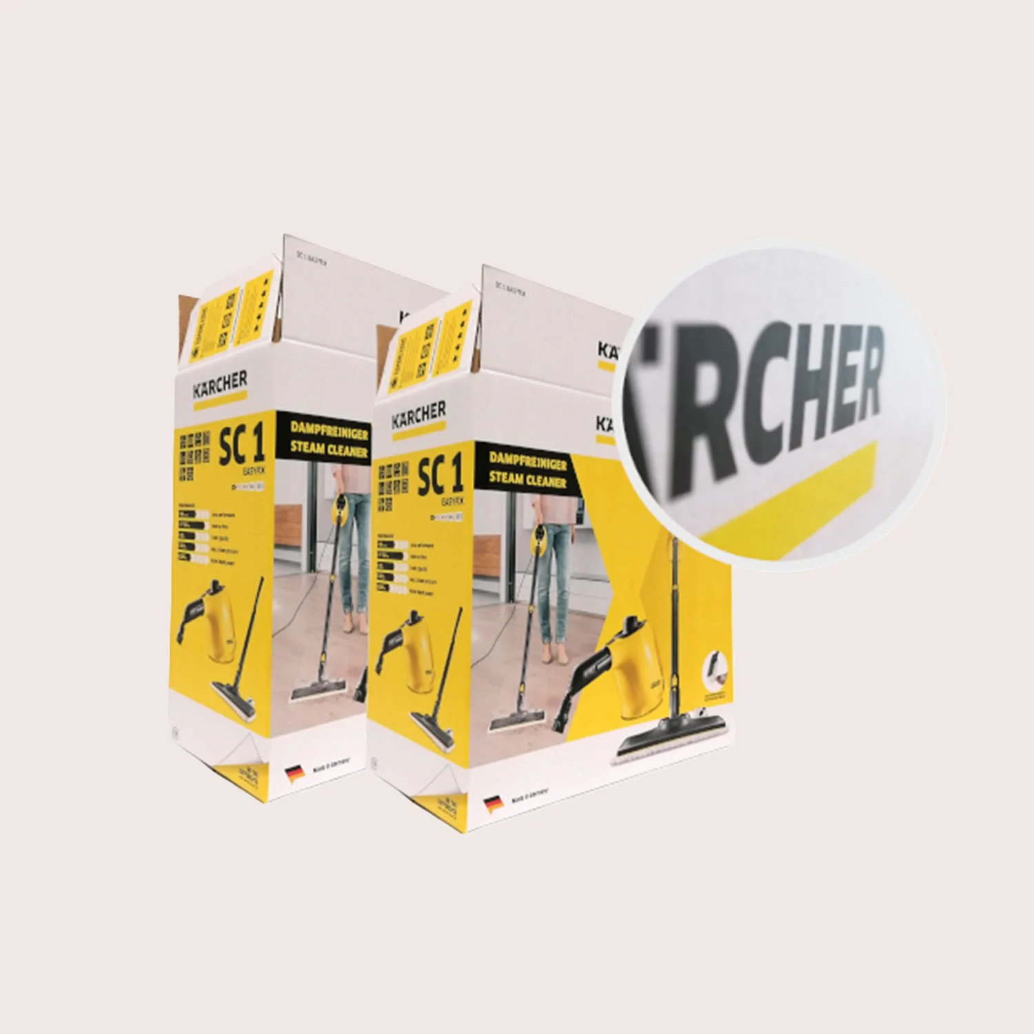 Verpackung für Reinigungsgeräte mit Digitaldruck
