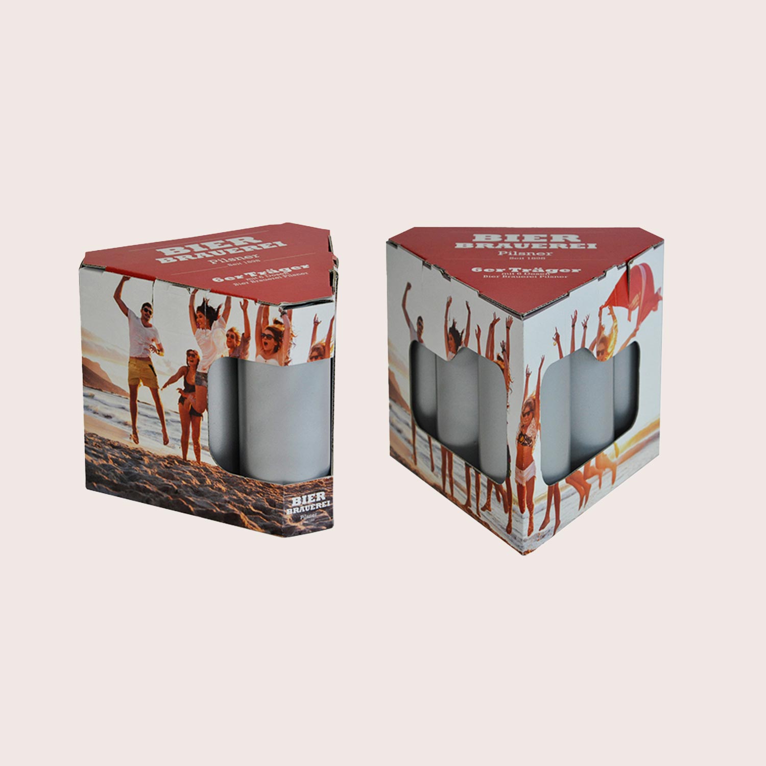 Corrugated cardboard beverage packaging for cans and bottles